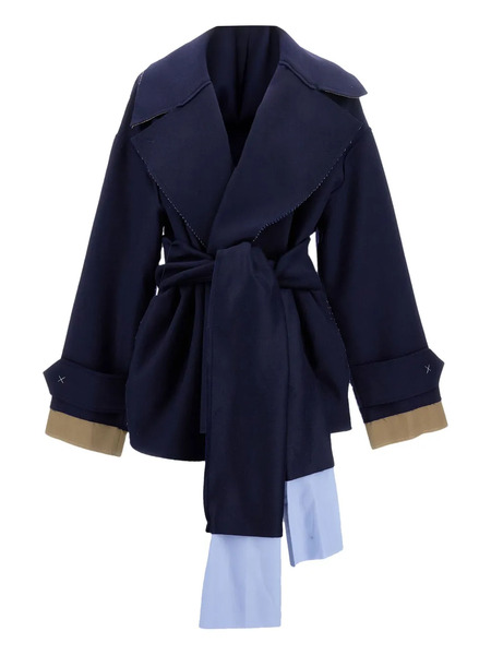  Jejia Belted-wrap Coat - Blue 