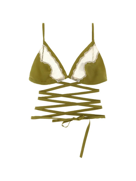  Jejia Lace Insert Anna Triangle Bra - Green 