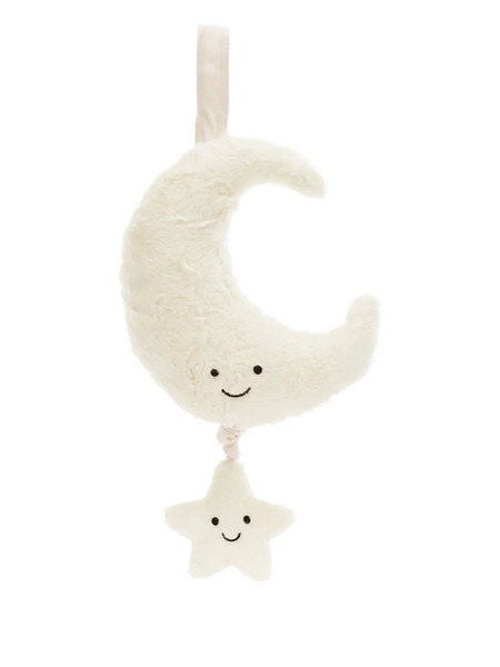  Jellycat Amuseables Moon Musical Pull - White 