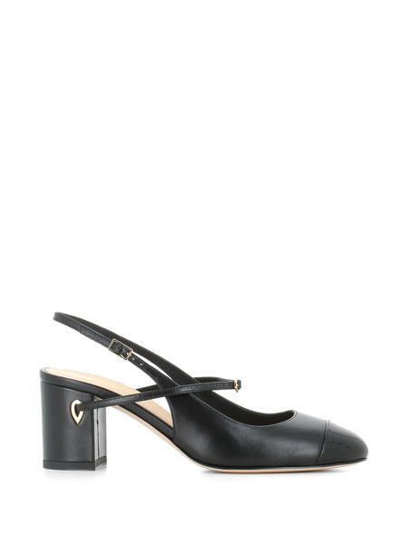  Jennifer Chamandi Mattia Cap-toe Slingback Pumps - Black 