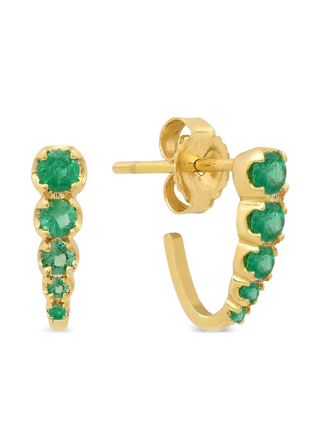  Jennifer Meyer Medium Graduated Edith Emerald Earrings - Gold 