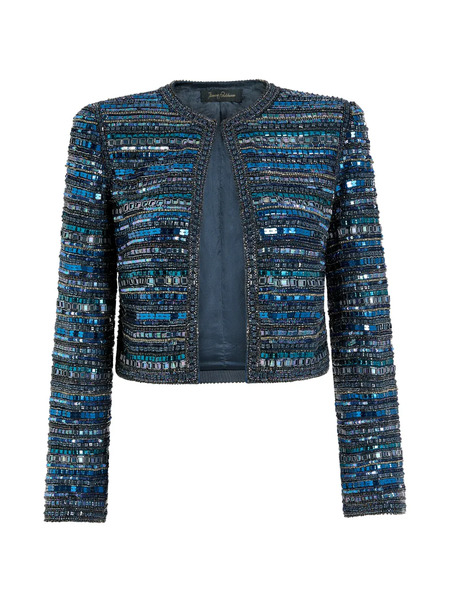  Jenny Packham Alma Beaded Jacket - Blue 