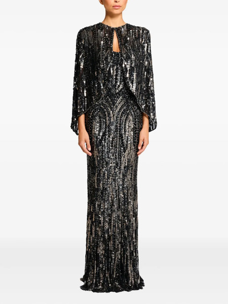  Jenny Packham Sequin-embellished Cape - Grey 
