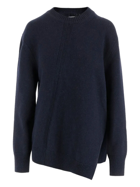  Jil Sander Asymmetric Ribbed Sweater - Blue 