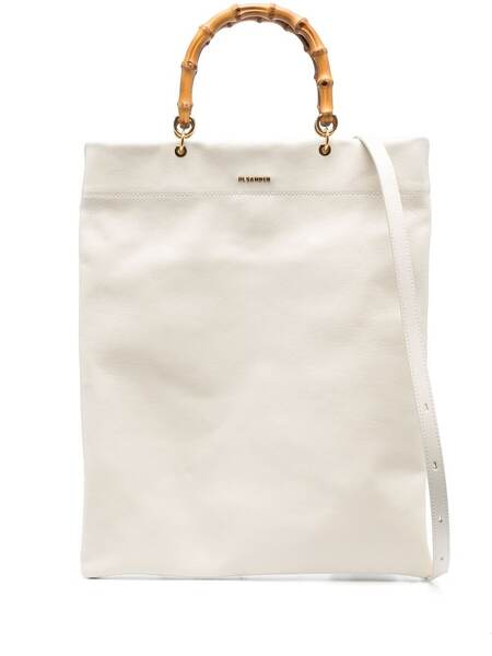  Jil Sander Bamboo-handle Leather Tote Bag - Neutrals 