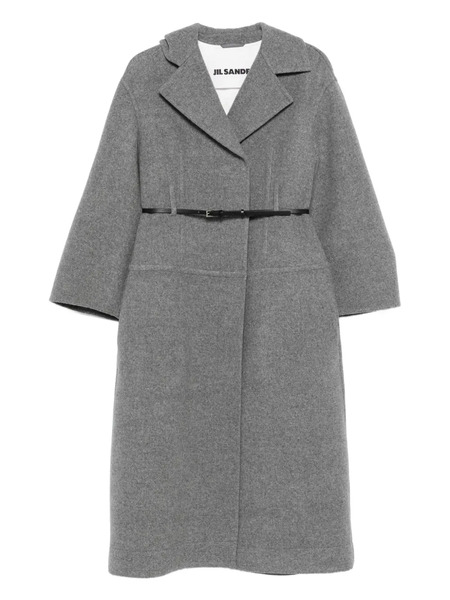  Jil Sander Belted Wool-cotton Coat - Grey 