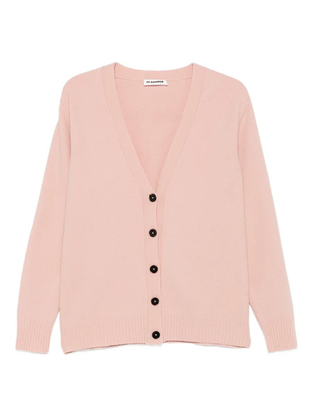  Jil Sander Button Ribbed Hem Cardigan - Pink 