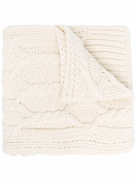  Jil Sander Cable-knit Wool Scarf - White 
