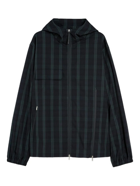  Jil Sander Check Print Zipped Blouson - Black 