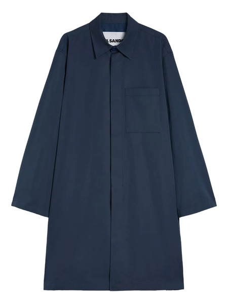  Jil Sander Chest Pocket Poplin Coat - Blue 
