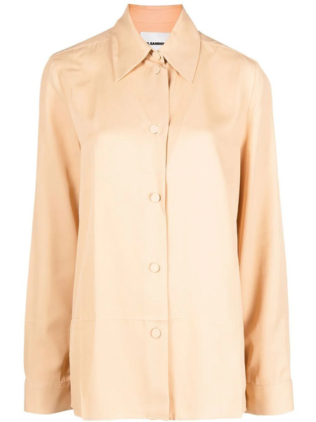  Jil Sander Classic Collar Buttoned Blouse - Neutrals 