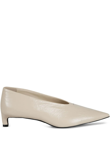  Jil Sander Crinkled Pointed-toe Pumps - Neutrals 