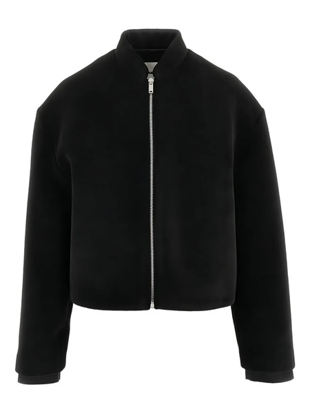  Jil Sander Cropped Bomber Jacket - Black 