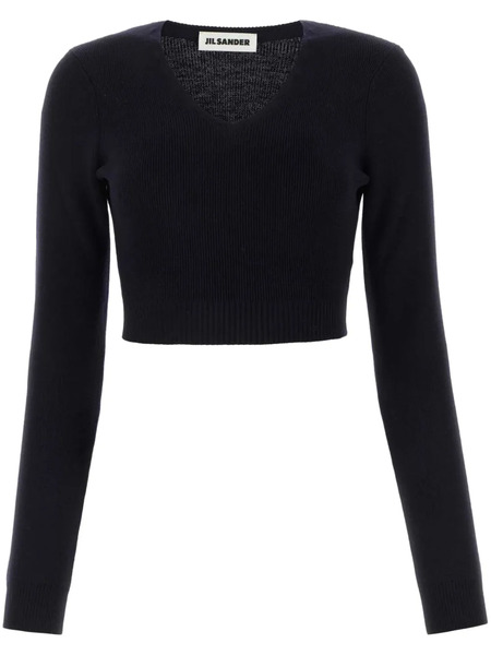  Jil Sander Cropped Wool Sweater - Blue 