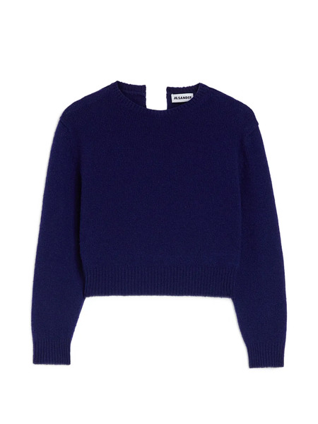  Jil Sander Cropped Wool Sweater - Blue 