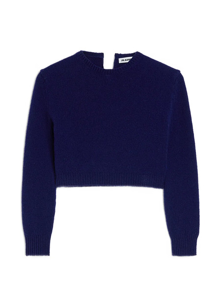  Jil Sander Cropped Wool Sweater - Blue 