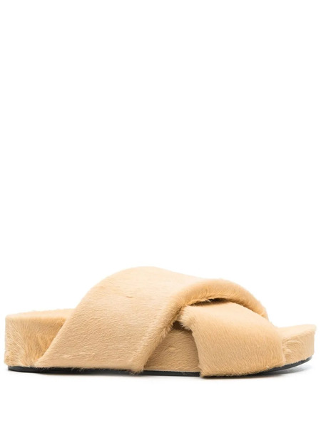  Jil Sander Crossover-strap Detail Sandals - Neutrals 
