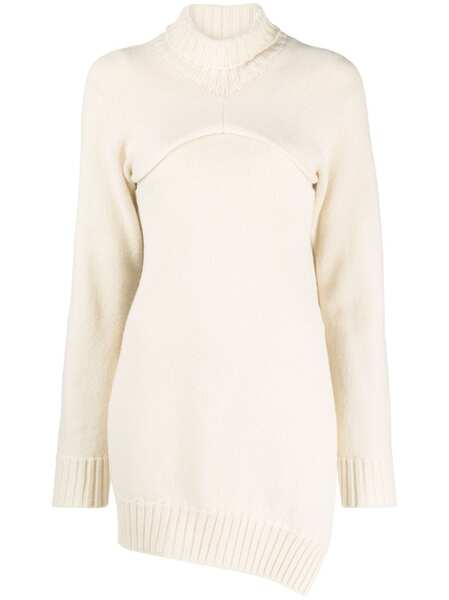  Jil Sander Detachable-panel Ribbed-knit Jumper - Neutrals 