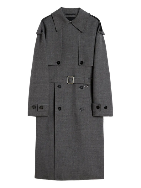  Jil Sander Double-breasted Belted Coat - Grey 