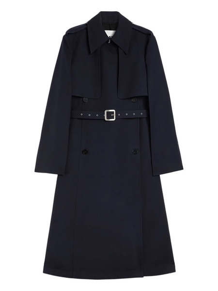  Jil Sander Double-breasted Belted Wool Coat - Blue 