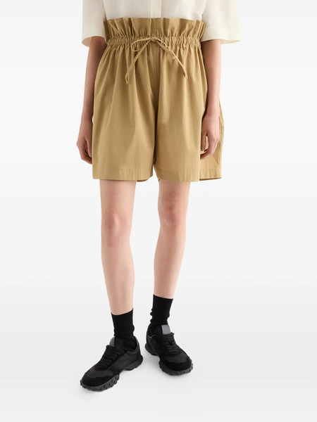  Jil Sander Drawstring Cotton Poplin Shorts - Neutrals 