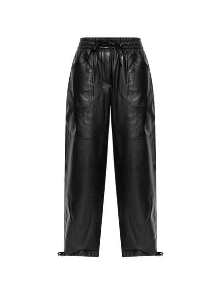  Jil Sander Drawstrings Leather Trousers - Black 