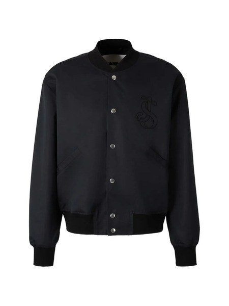  Jil Sander Embroidery Button Bomber Jacket - Black 