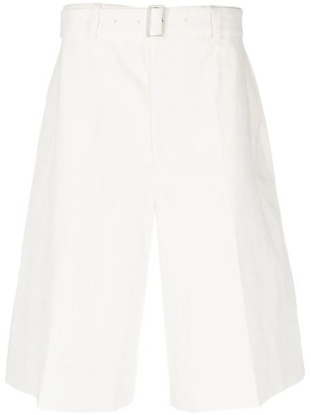 Jil Sander Flared Linen Bermuda Shorts - Neutrals 