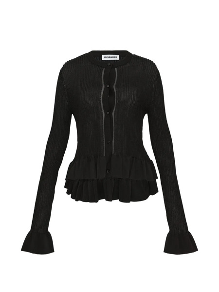  Jil Sander Frill Cardigan - Black 