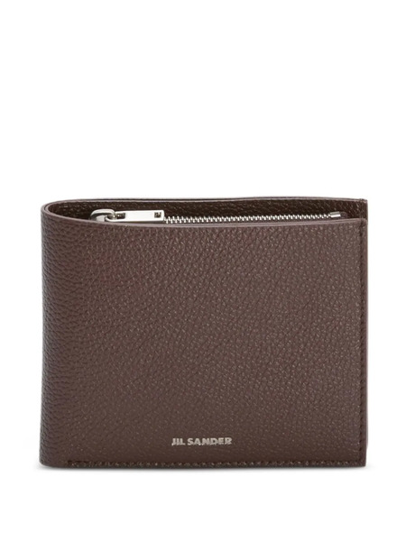 Jil Sander Grained Embossed Logo Wallet - Brown 