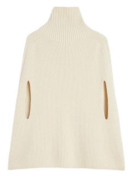 Jil Sander High-neck Ribbed Cape - Neutrals 