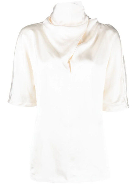  Jil Sander High-neck Silk Blouse - Neutrals 