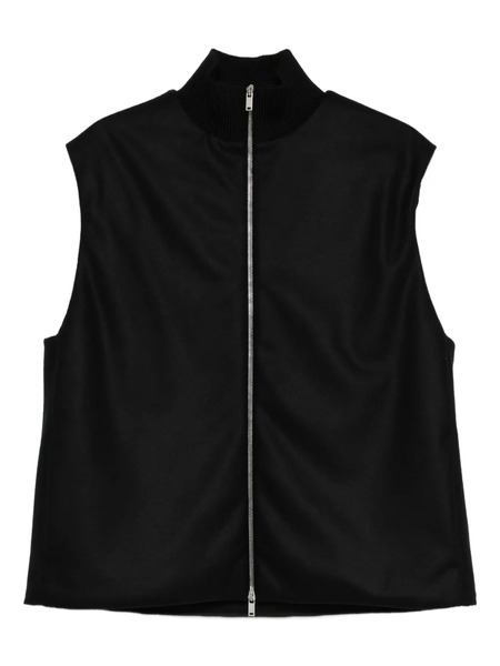  Jil Sander High-neck Zip-front Vest - Black 