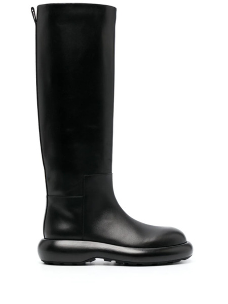  Jil Sander Knee-high Flat Leather Boots - Black 