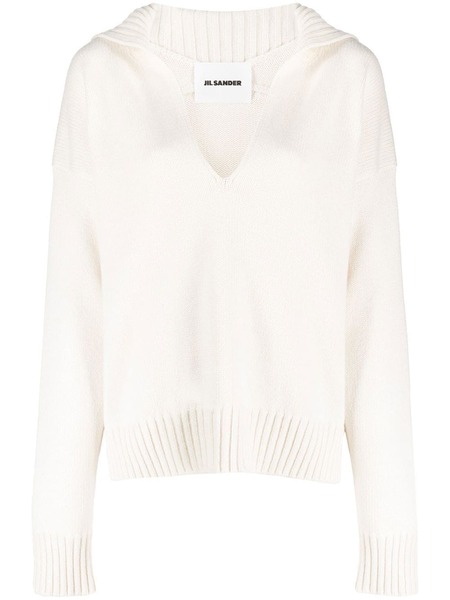  Jil Sander Knitted Split-neck Jumper - Neutrals 