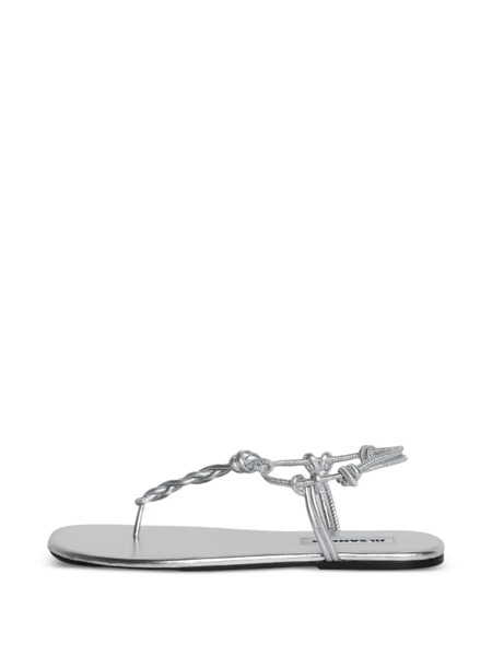  Jil Sander Knot-strap Flat Sandals - Grey 