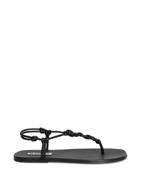  Jil Sander Knotted-strap Flat Sandals - Black 