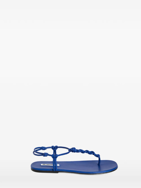  Jil Sander Knotted-strap Flat Sandals - Blue 