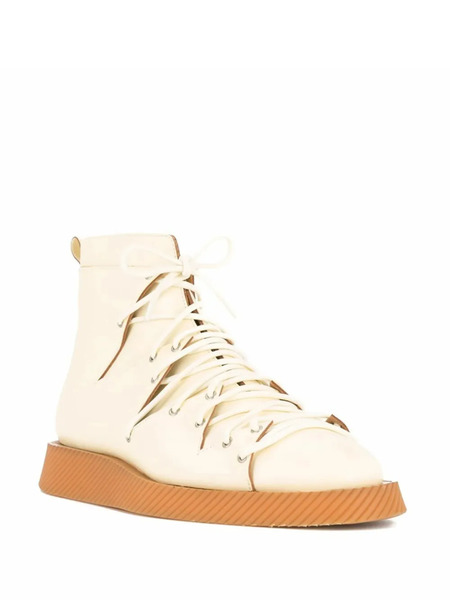  Jil Sander Lace-up Leather Boots - Neutrals 