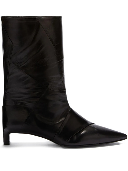  Jil Sander Leather Ankle Boots - Black 
