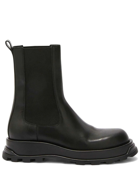  Jil Sander Leather Ankle Boots - Black 
