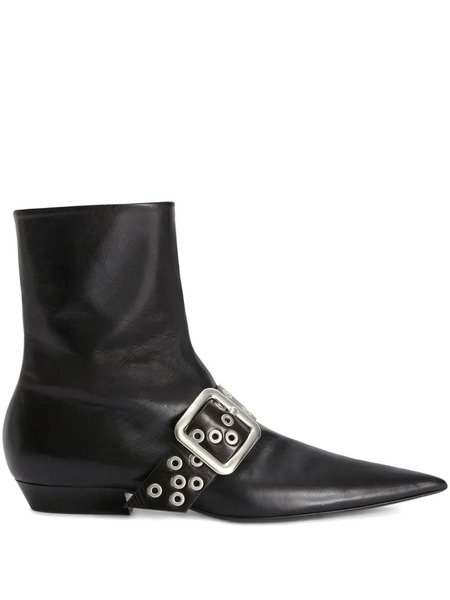  Jil Sander Leather Ankle Boots - Black 