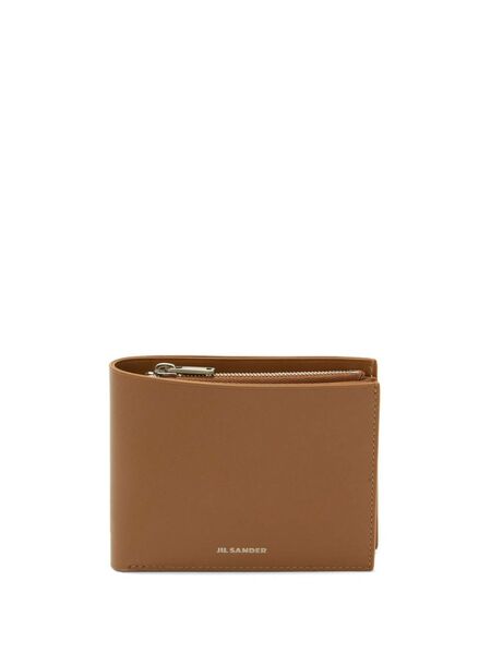  Jil Sander Leather Bi-fold Wallet - Brown 