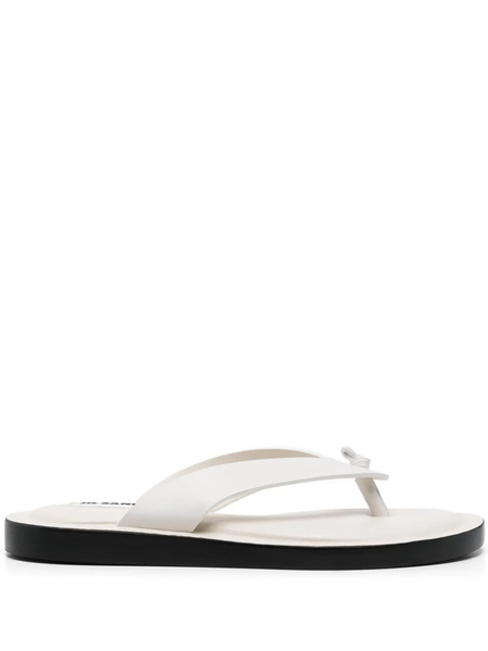  Jil Sander Leather Slides - White 