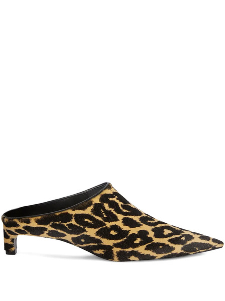  Jil Sander Leopard-print Mules - Brown 