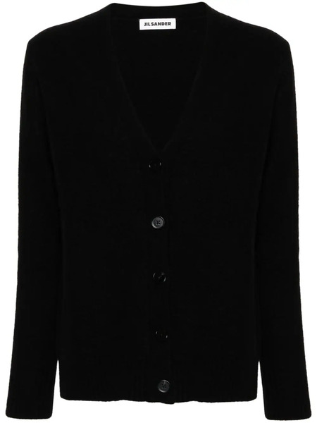  Jil Sander Logo-engraved-buttons Wool Cardigan - Black 