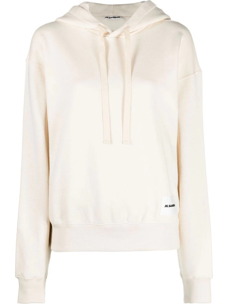  Jil Sander Logo-patch Drawstring Hoodie - Neutrals 
