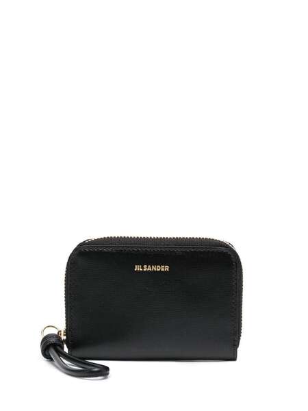  Jil Sander Logo-plaque Zip-up Purse - Black 