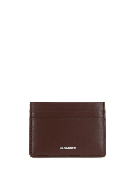  Jil Sander Logo-print Leather Cardholder - Brown 
