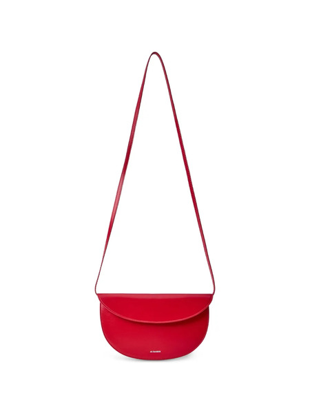  Jil Sander Medium Coin Curved-flap Leather Shoulder Bag - Red 